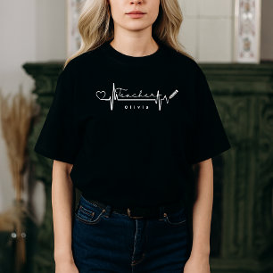 Camiseta El latido del corazón de los profesores personaliz