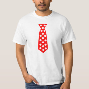 Camiseta El lazo rojo y blanco grande del lunar. Estallido