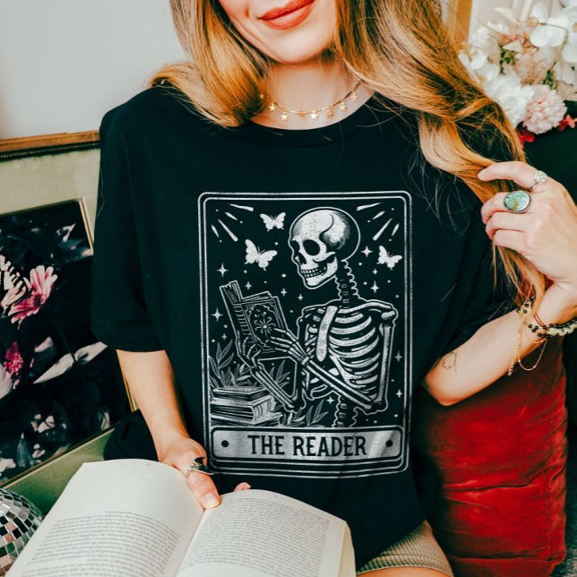 Camiseta El lector Skeleton leyendo Halloween (Subido por el creador)