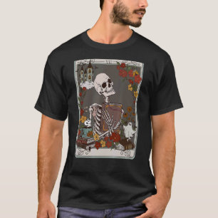 Camiseta El lector Tarot Card Skeleton con Book Funny Rea