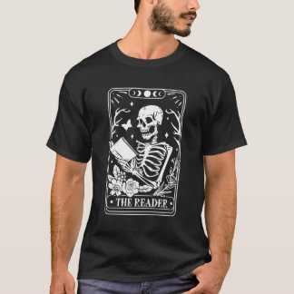 Camiseta El lector Tarot Card Skeleton leyendo el pesadilla