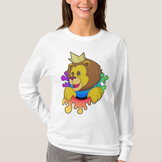 Camiseta El león como rey con corona (Anverso)