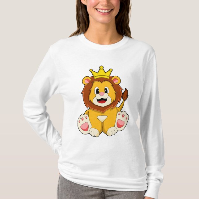 Camiseta El león como rey con corona (Anverso)