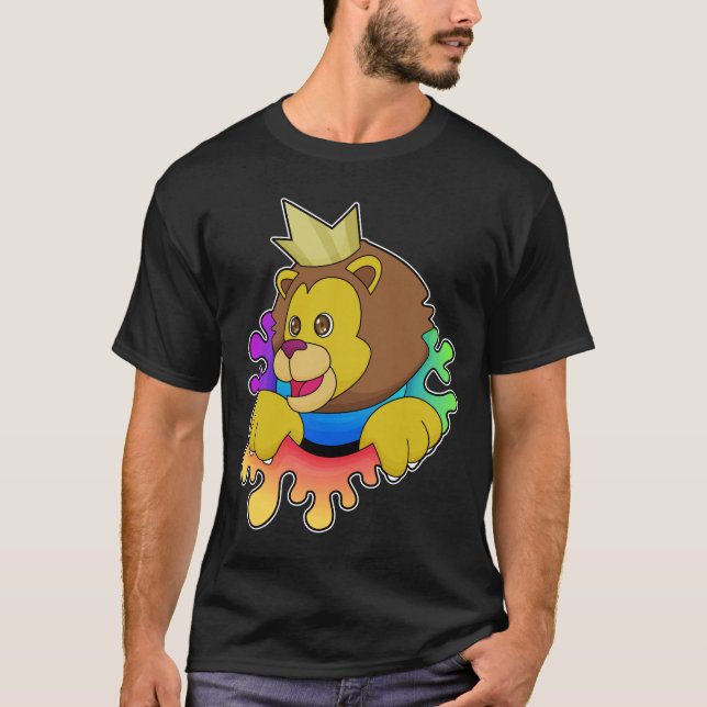 Camiseta El león como rey con corona (Anverso)