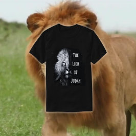 Camiseta El León de Judá Jesucristo Grunge Negro