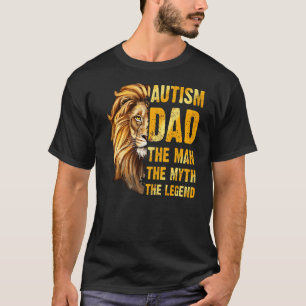 Camiseta El León Enfrenta El Autismo Papá El Hombre El Mito