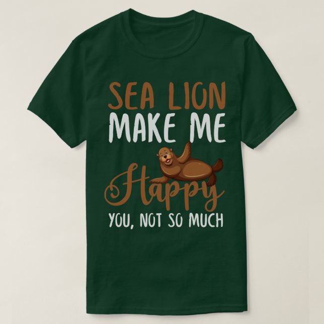 Camiseta El león marino me hace feliz no tanto (Diseño del anverso)