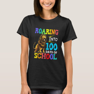 Camiseta El León Se Enfrenta A 100 Días De Escuela