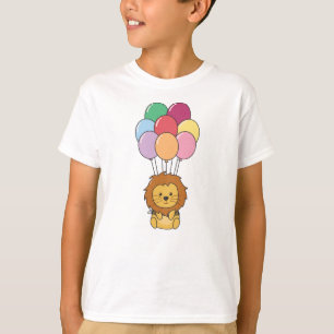Camiseta El León Vola Con Globos Coloridos