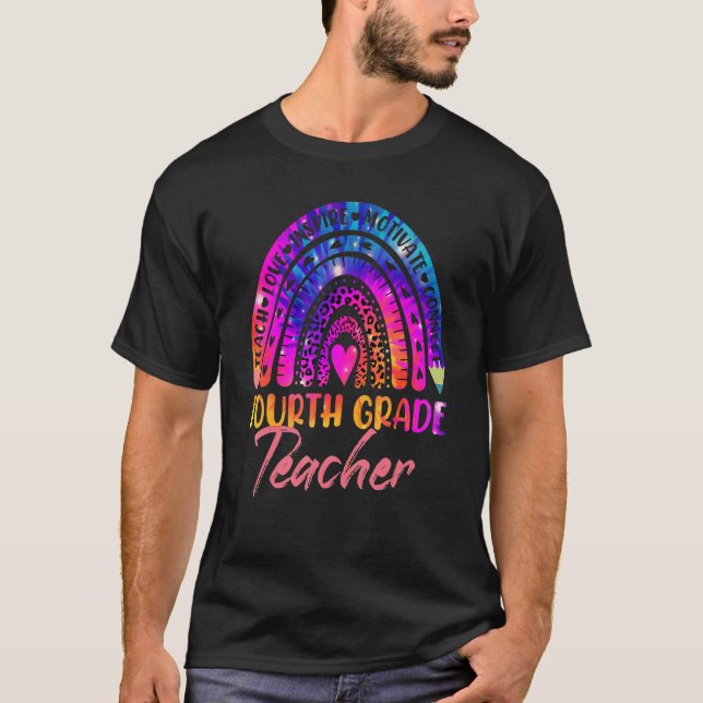 Camiseta El leopardo arcoiris del profesor de cuarto grado  (Anverso)