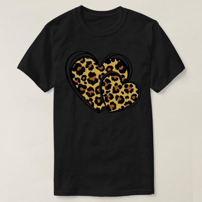 Camiseta El leopardo de San Valentín Cheetah Graphic Hearts (Diseño del anverso)