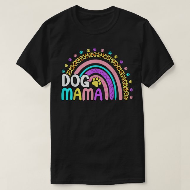 Camiseta El leopardo del arcoiris imprime perro a mamás ama (Diseño del anverso)