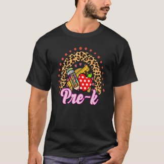 Camiseta El leopardo del tinte del arcoiris pre K vuelve a 