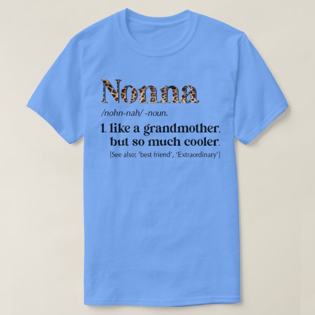 Camiseta El leopardo femenino Nonna Definition Funny Grandm (Diseño del anverso)