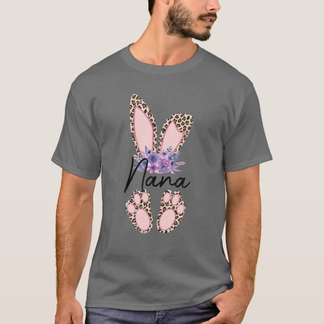 Camiseta El leopardo Nana Bunny bendijo a Nana Feliz Día de (Anverso)