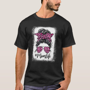 Camiseta El leopardo rosa blanqueado, desordenada madre mad