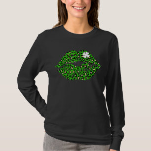 Camiseta El leopardo verde del Día de San Patricio me besa 