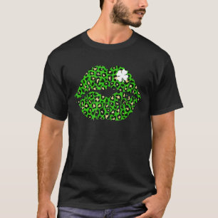 Camiseta El leopardo verde del Día de San Patricio me besa