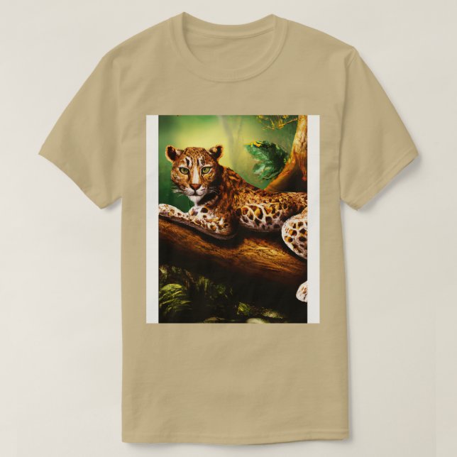 Camiseta El leopardo yace en el árbol 1 (Diseño del anverso)