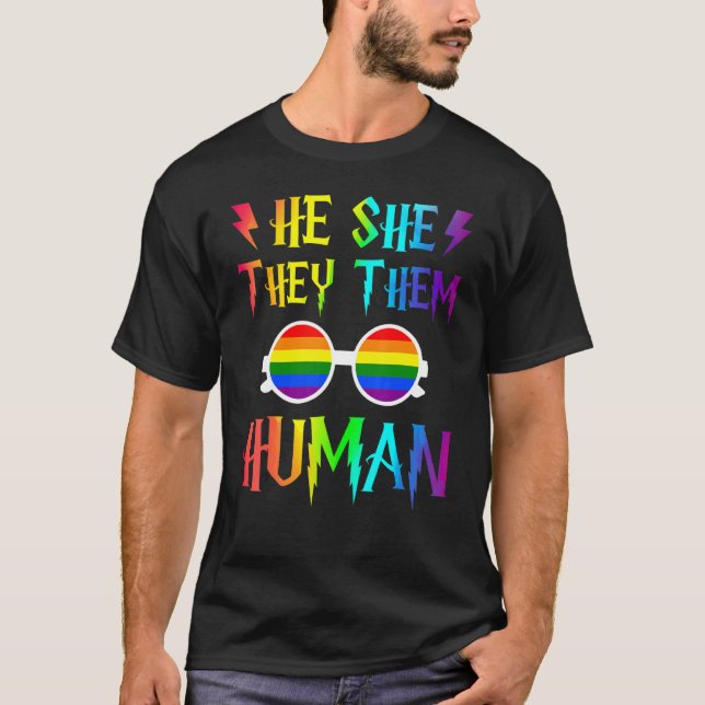 Camiseta Él Les Dijo Orgullo Gay Lgbtq Humano (Anverso)