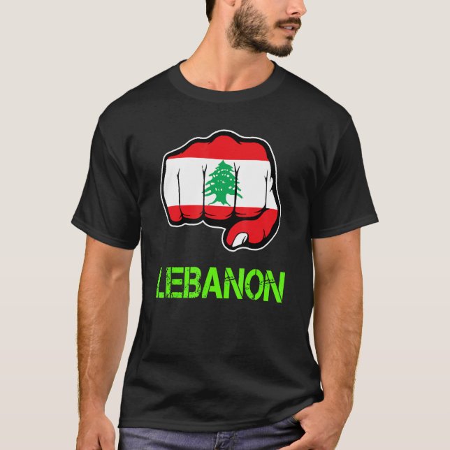 Camiseta El Líbano golpea la bandera del Líbano a la indepe (Anverso)