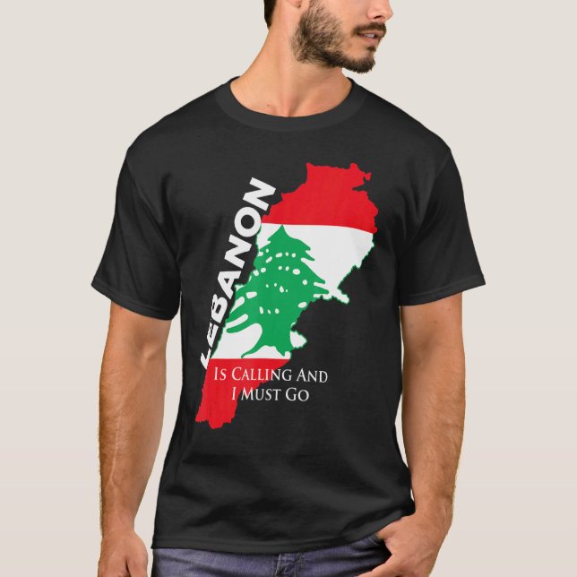 Camiseta El Líbano llama y debo ir al mapa del Líbano (Anverso)