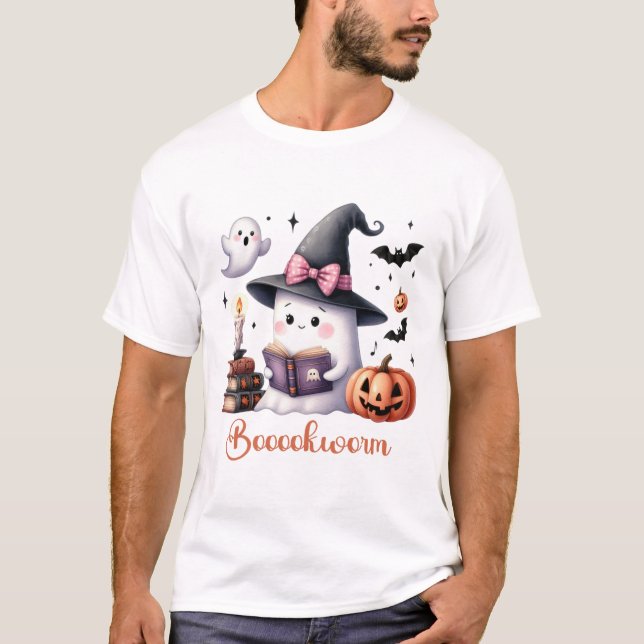 Camiseta El libro de lectura fantasma Coquette Bow Hallowee (Anverso)