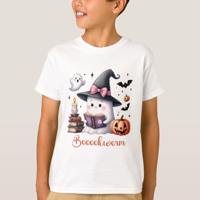 Camiseta El libro de lectura fantasma Coquette Bow Hallowee (Anverso)