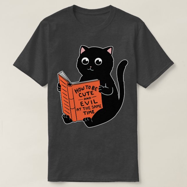 Camiseta El libro del gato es lindo y malvado (Diseño del anverso)