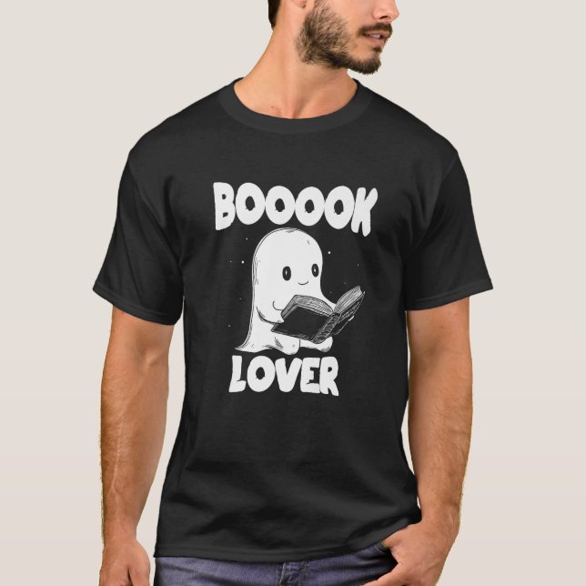 Camiseta El libro Lover Cute Ghost Bookworm libro Lover Hal (Anverso)