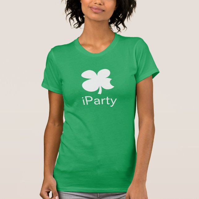 Camiseta El lindo y afortunado trébol verde de iParty el Dí (Anverso)
