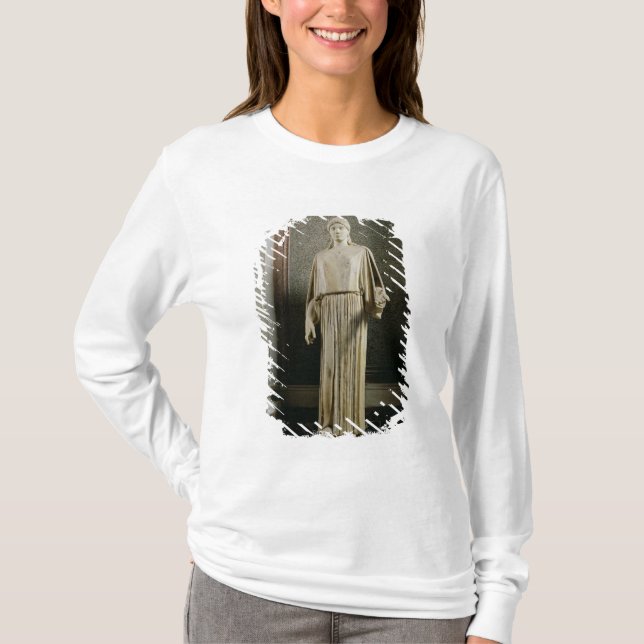 Camiseta El llevar de la figura femenina peplos, Griego (Anverso)