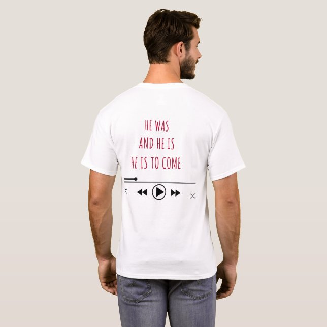 CAMISETA ÉL LO ESTABA Y ÉL VA A VENIR. (Reverso completo)