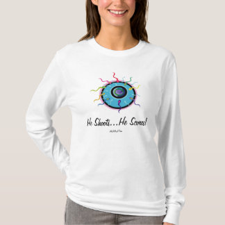 Camiseta Él lo tira… anota (el embarazo)