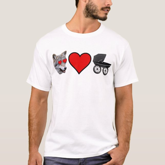 Camiseta "El lobo ama al bebé " (Anverso)