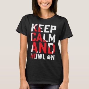 Camiseta el lobo animal se mantiene tranquilo y aúlla