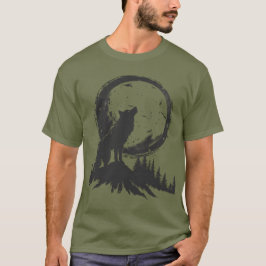 Camiseta El lobo clásico a la luz de la luna