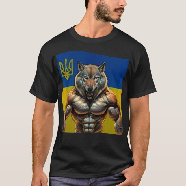 Camiseta El lobo de Ucrania, patriótico ucraniano (Anverso)