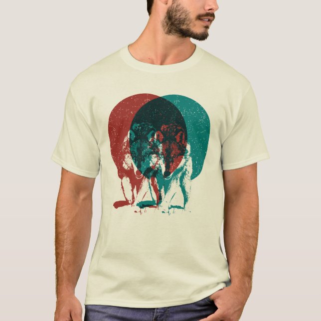 Camiseta El lobo doble en la noche (Anverso)