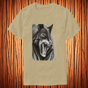 Camiseta El lobo enojado   Arte IA