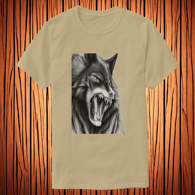 Camiseta El lobo enojado | Arte IA (Subido por el creador)