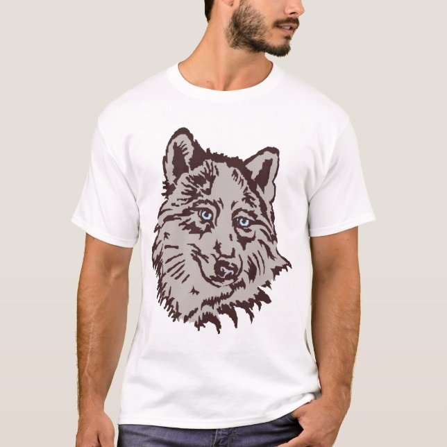 Camiseta el lobo, fortaleza de ánimo, infesta, cuadrilla, (Anverso)