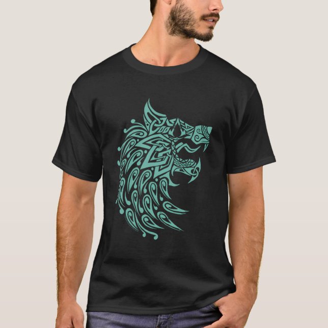 Camiseta El Lobo Geométrico Valhalla De Assassin (Anverso)