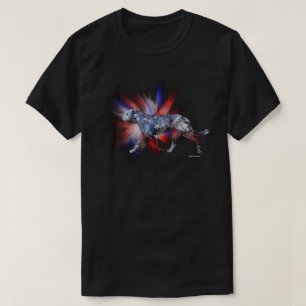 Camiseta El lobo irlandés patriótico rojo blanco y azul