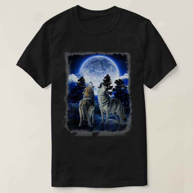 Camiseta El lobo nativo americano de los hombres de montaña (Diseño del anverso)
