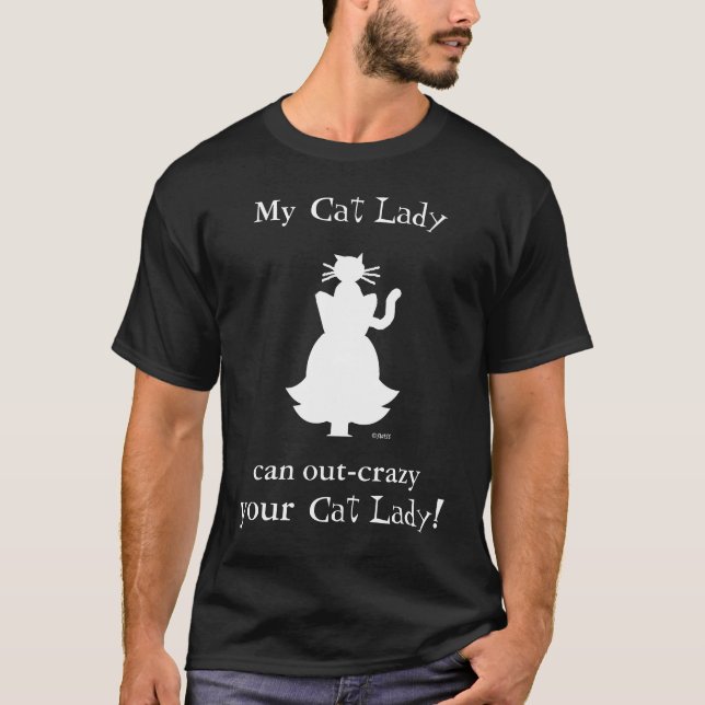Camiseta El Loco Gato Lady Silhouette Mostrando La Cabeza E (Anverso)