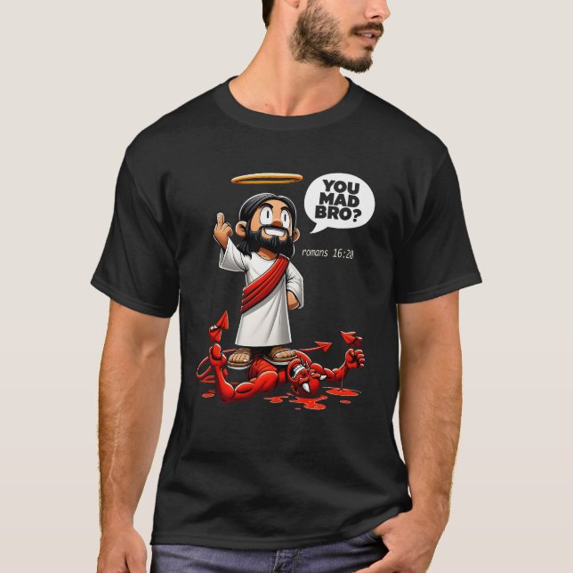 Camiseta El loco hermano Jesús Romanos 16 20 Gracioso Mem C (Anverso)