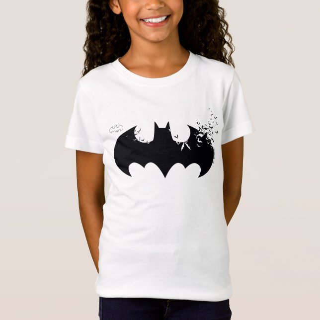 Camiseta El logo clásico de Batman se disuelve en murciélag (Anverso)