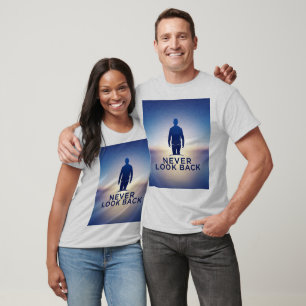 Camiseta El logo "Nunca mires atrás": Abrazando el futuro