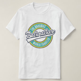 Camiseta El logotipo retro del mochilero viajero mundial de